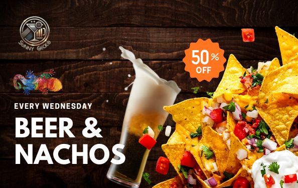 Beer and nachos special at Sunny Gecko bar in Lamai Koh Samui