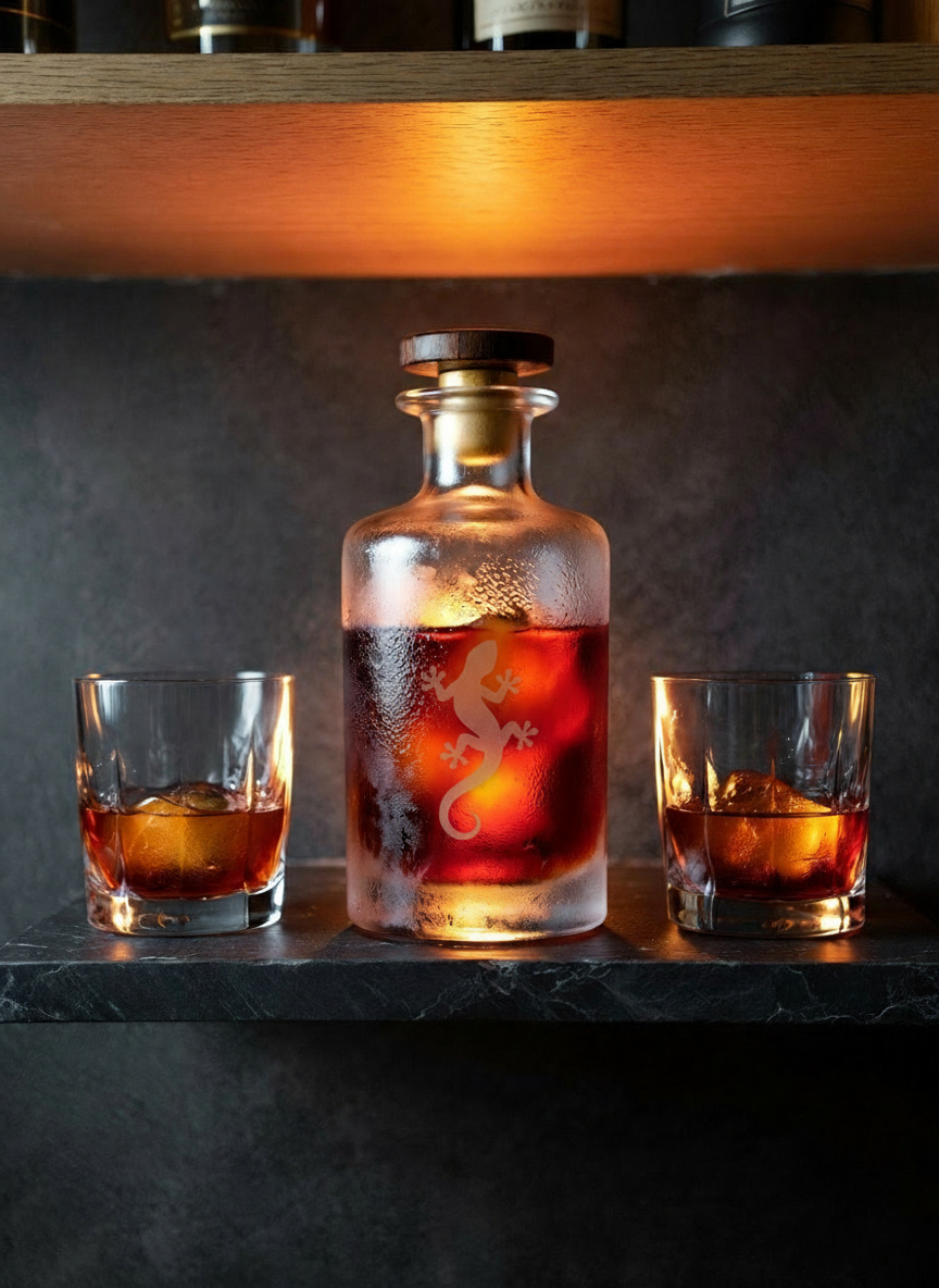 Signature whiskey cocktail at Sunny Gecko bar in Lamai, Koh Samui, served with ice and house-crafted spirits